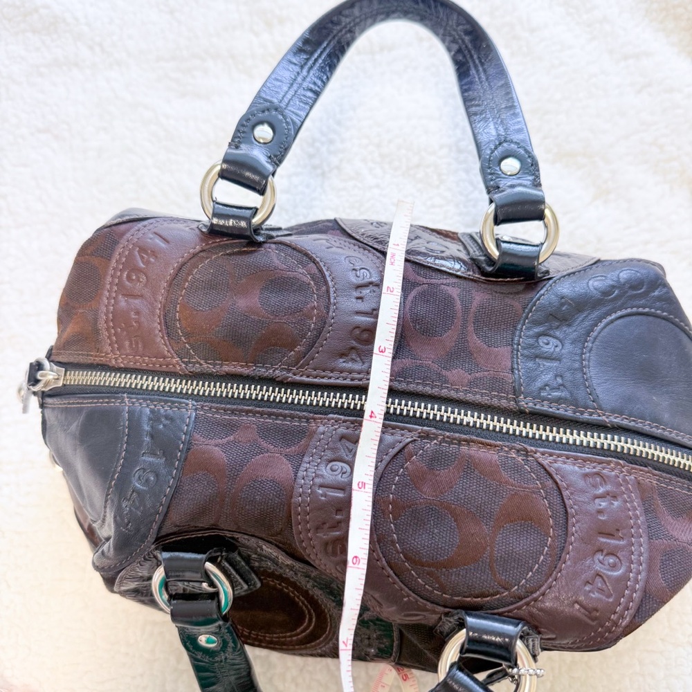 Coach 2010 Chocolate Brown Patchwork Mini Suede P… - image 12